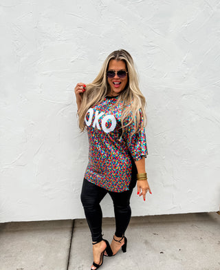XOXO SEQUIN TOP
