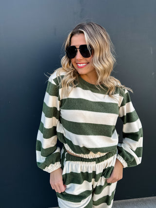 LET'S JUST LOUNGE STRIPE SET