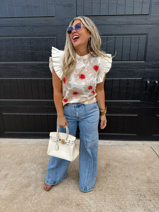 MADELINE RUFFLE SLEEVE TOP