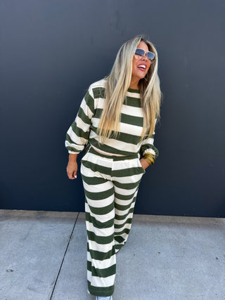 LET'S JUST LOUNGE STRIPE SET