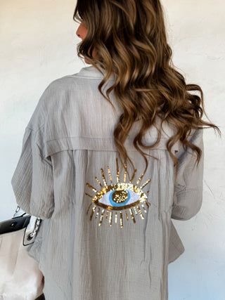 SANTORINI SHADE GAUZY TOP