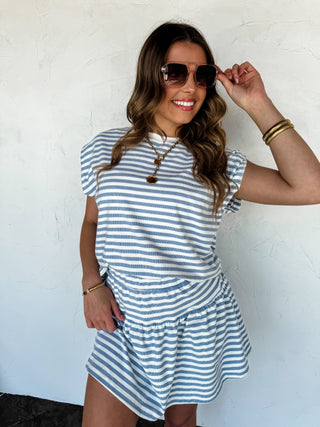 COASTAL STRIPES SKORT SET