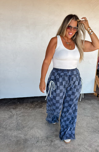 PREORDER- GO WITH THE FLOW CHECKER PANTS