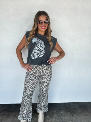 PREORDER- 2ND CUT URBAN NON DISTRESSED CHEETAH JEAN