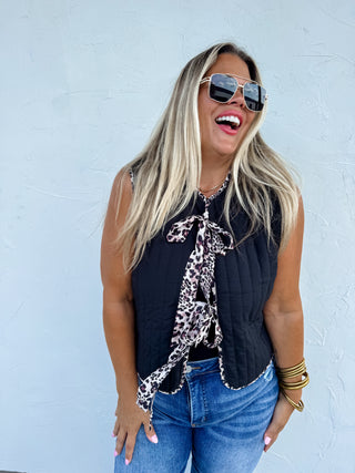EVERLY CHEETAH QUILTED VEST