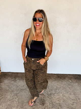 BEX CHEETAH BARREL JEANS (STRETCHY)