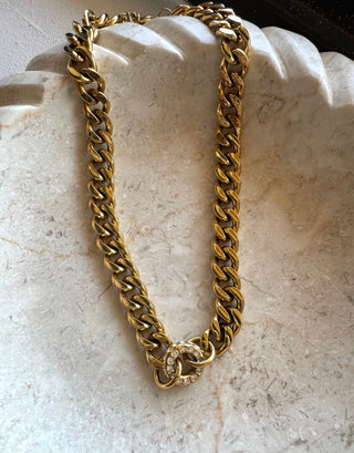 GOLDEN HALO CUBAN CHAIN NECKLACE
