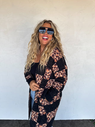 PREORDER- CHECKER CHEETAH CLOUD CARDIGAN