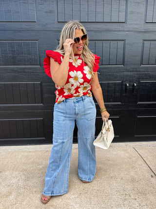 MADELINE RUFFLE SLEEVE TOP