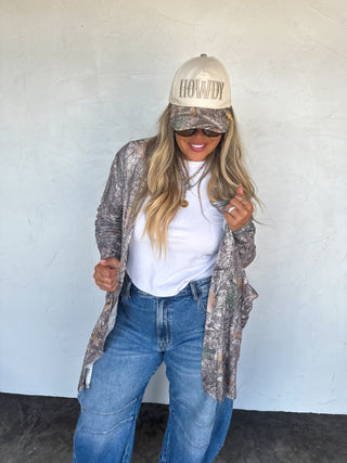 PREORDER- WOODLAND CAMO LOLA CARDIGAN