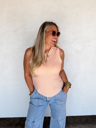 SUMMER BIANCA STRIPED RIBBED TANK