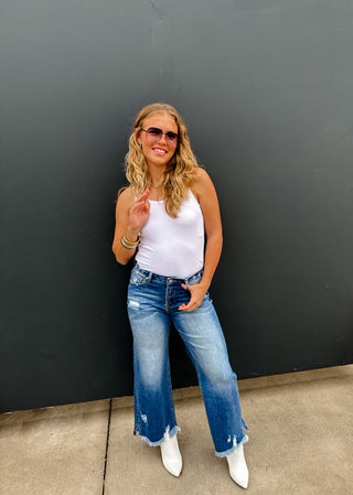 2ND CUT- ASH CROP WIDE LEG JEAN