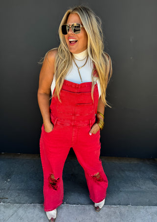 DAHLIA CROP WIDE LEG OVERALLS