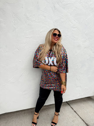 XOXO SEQUIN TOP