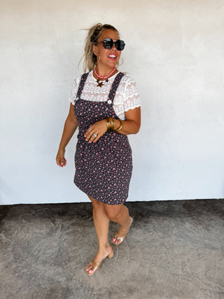 LILLY FLORAL SKIRT OVERALLS