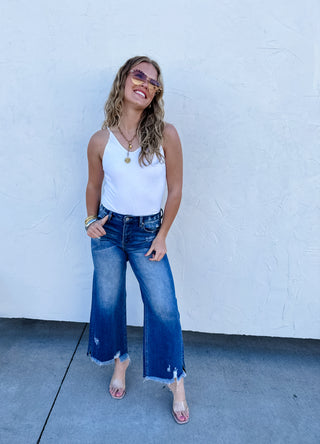 2ND CUT- ASH CROP WIDE LEG JEAN