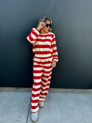 LET'S JUST LOUNGE STRIPE SET