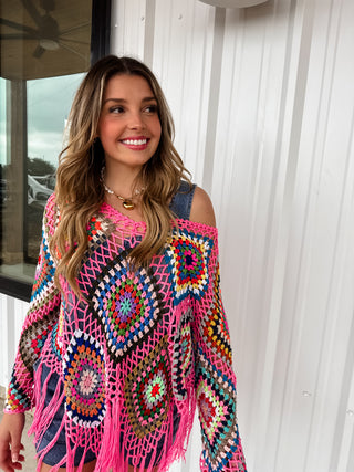 BOHO CROCHET KNIT TOPS