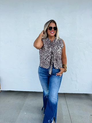 EVERLY CHEETAH QUILTED VEST