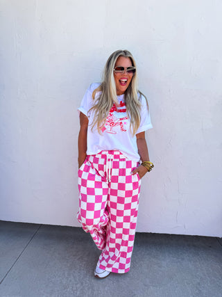 GRIDY GIRL WIDE LEG JOGGERS