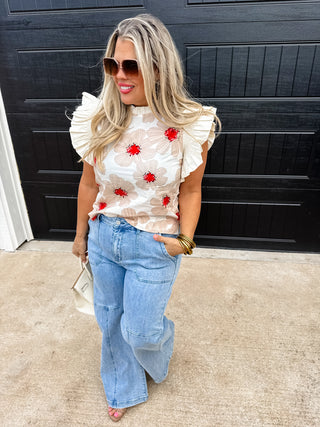 MADELINE RUFFLE SLEEVE TOP