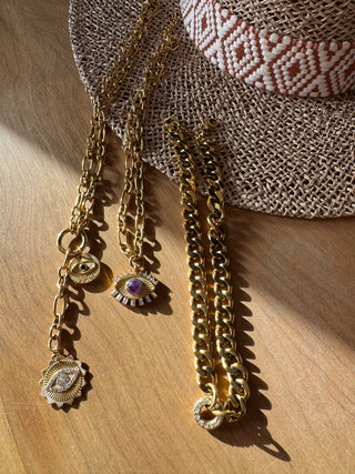 GOLDEN HALO CUBAN CHAIN NECKLACE