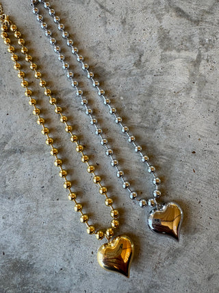 HEART BALL CHAIN NECKLACE