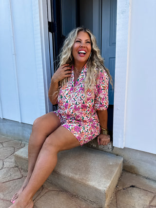 FLORAL AND CHERRIES PJ SET