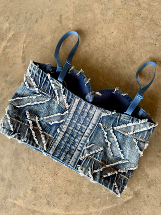 MIDNIGHT RODEO DENIM BRALETTE