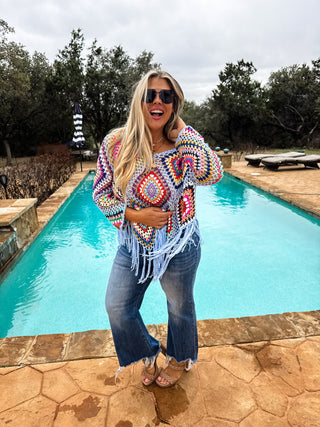 BOHO CROCHET KNIT TOPS