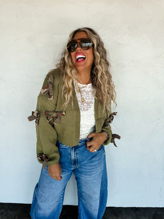 PREORDER- SLOANE BOW KNIT CARDIGAN