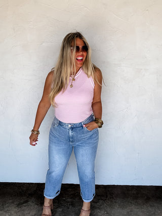 SUMMER BIANCA STRIPED RIBBED TANK