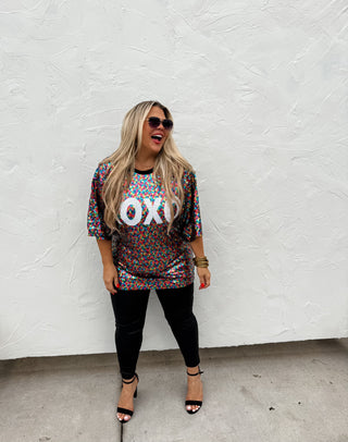XOXO SEQUIN TOP