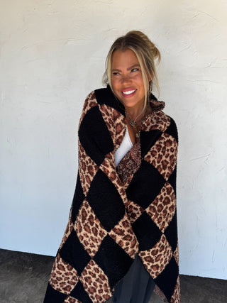 PREORDER- CHECKER CHEETAH CLOUD BLANKET