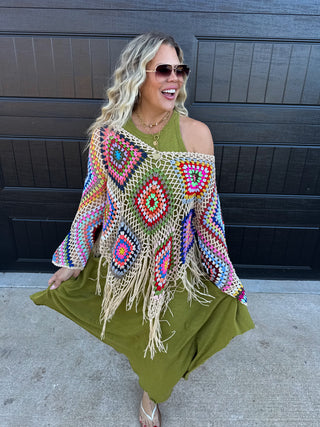 BOHO CROCHET KNIT TOPS