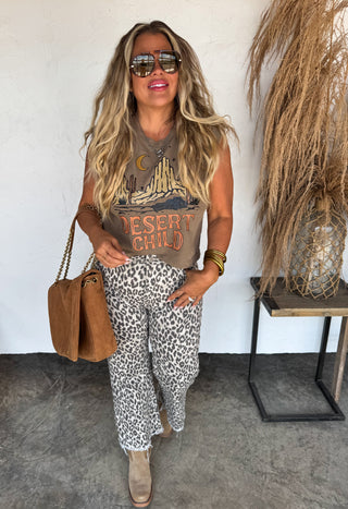 PREORDER- 2ND CUT URBAN NON DISTRESSED CHEETAH JEAN