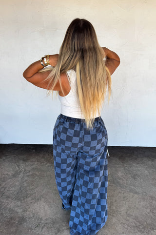 PREORDER- GO WITH THE FLOW CHECKER PANTS