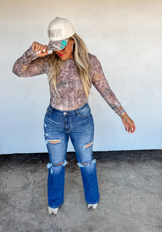 PREORDER- CAMO WOODS MESH TOP