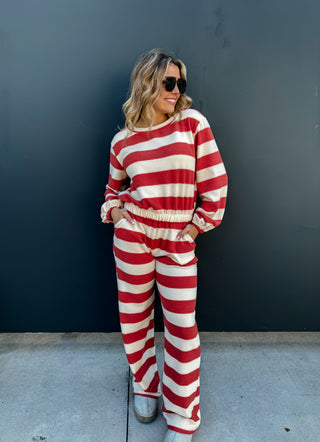 LET'S JUST LOUNGE STRIPE SET