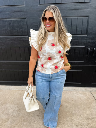 MADELINE RUFFLE SLEEVE TOP