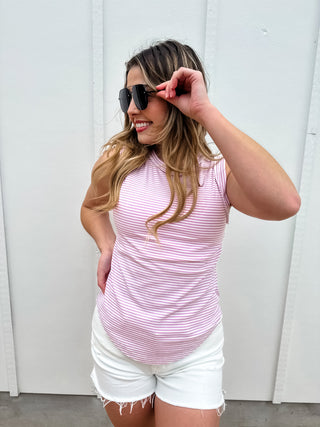 SUMMER BIANCA STRIPED RIBBED TANK