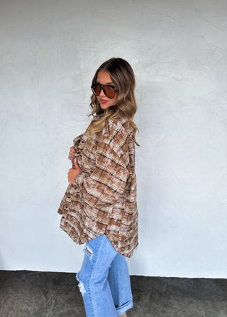 PREORDER- JUNIPER BLEACHED PLAID TOP
