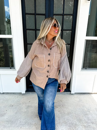 IN THE MOMENT KNIT SLEEVE TOP