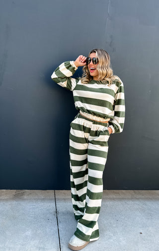 LET'S JUST LOUNGE STRIPE SET