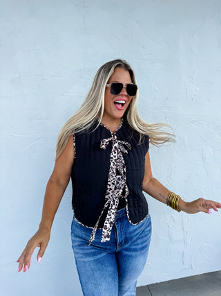 EVERLY CHEETAH QUILTED VEST