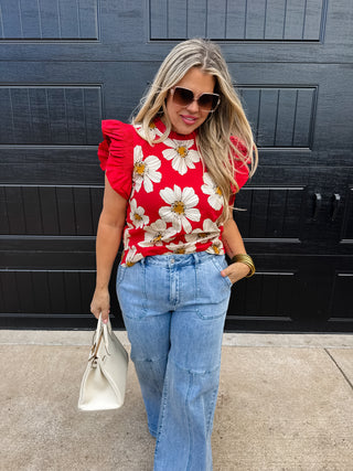 MADELINE RUFFLE SLEEVE TOP