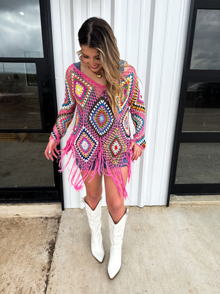 BOHO CROCHET KNIT TOPS