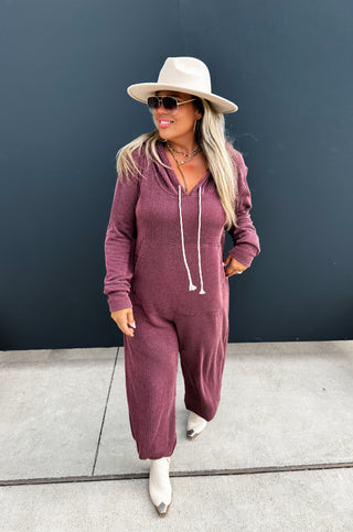 RIBBED HAYDEN HOODIE JUMPSUIT