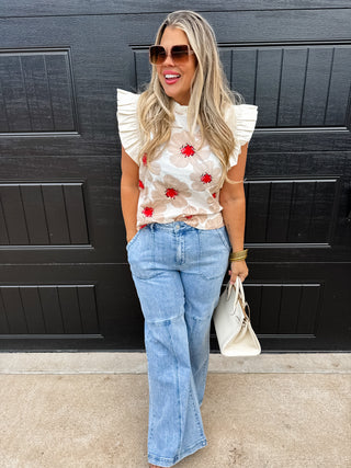 MADELINE RUFFLE SLEEVE TOP