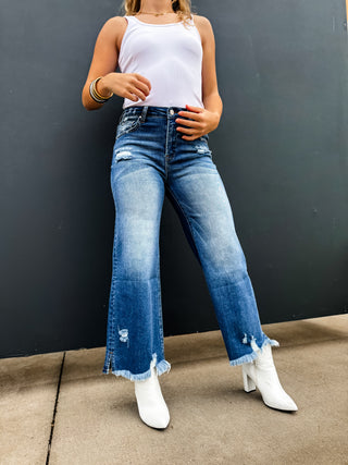 2ND CUT- ASH CROP WIDE LEG JEAN